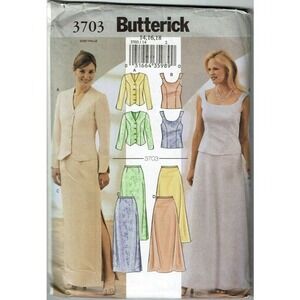 Butterick Sewing Pattern 3703 Jacket Top Skirt Misses Petite Size 14-18